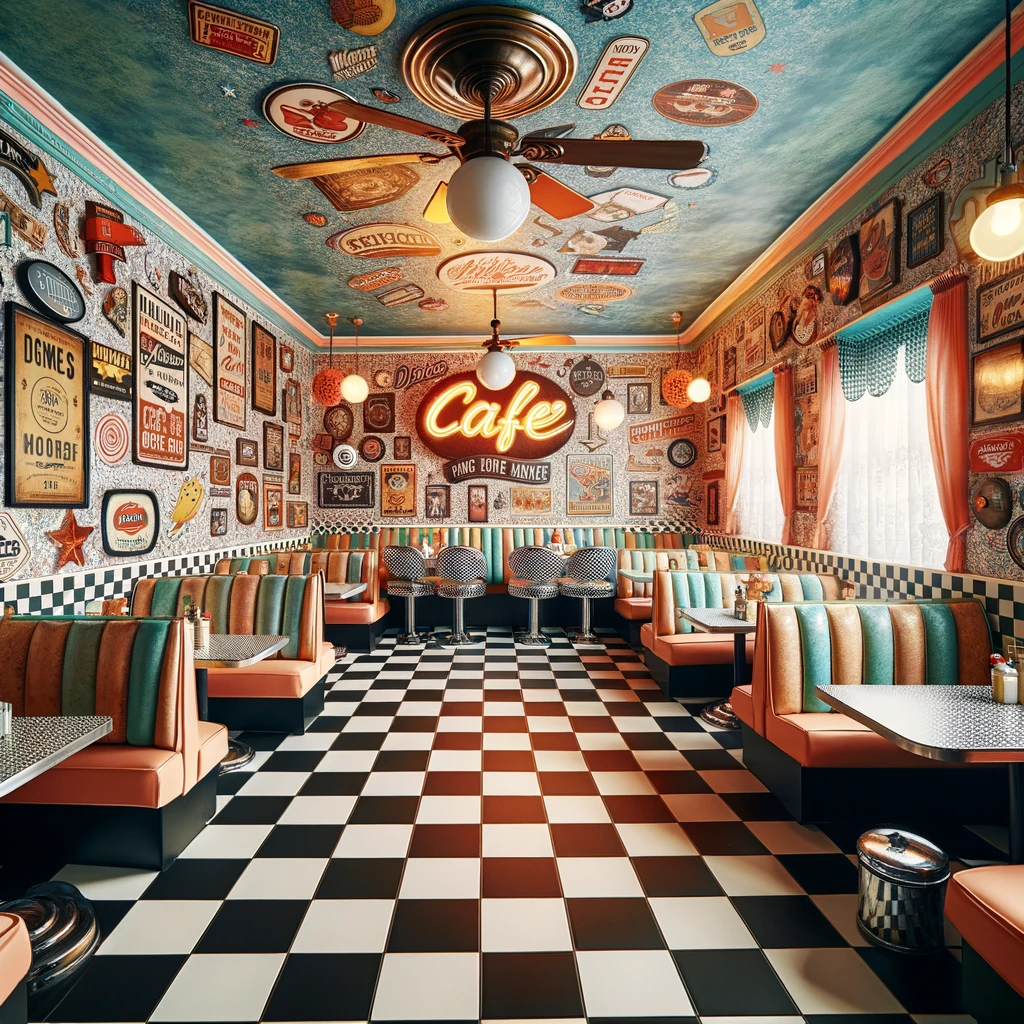vintage or retro-themed cafe int